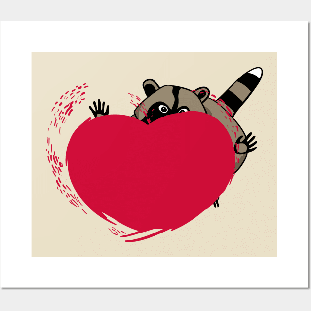 Original design Raccoon heartbreaker Wall Art by kdegtiareva